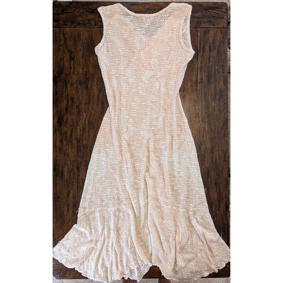 Reba Dress Women XL Boho Floral Crochet Knit Dress Flared Hem Lined - Picture 9 of 10